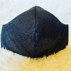 BLACK BLING LINED ADULT FACE MASK.  1 MASK ONLY.